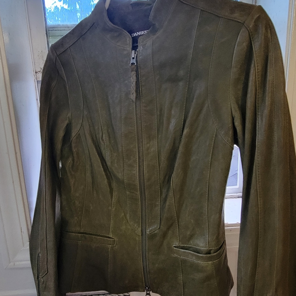 Green Danier Womens Leather Jacket